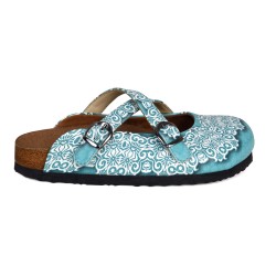 Grozy Turquoise Damask Kadın Terlik