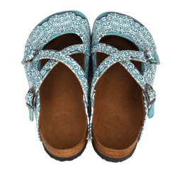 Grozy Turquoise Damask Kadın Terlik