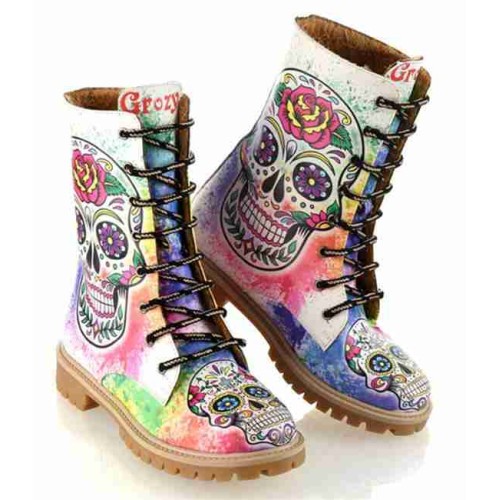 Grozy Sugar Skull Bayan / Çocuk Uzun Bot