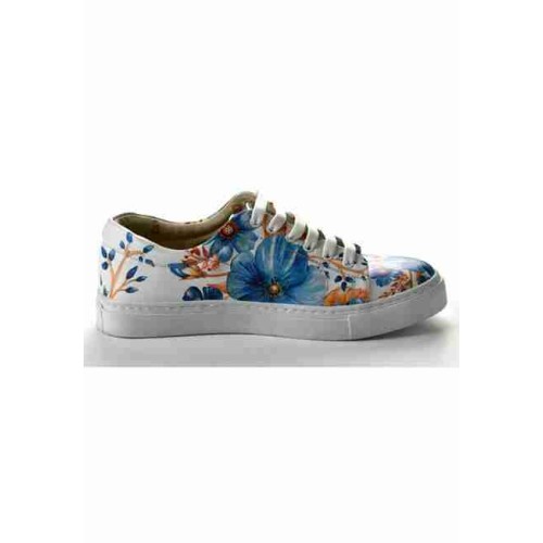 Grozy Blue Flowers Bayan Sneakers