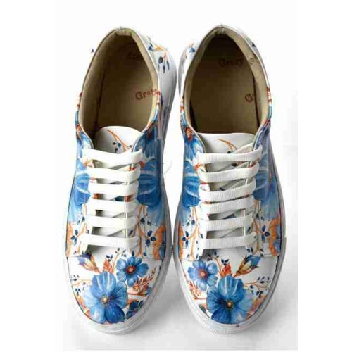 Grozy Blue Flowers Bayan Sneakers