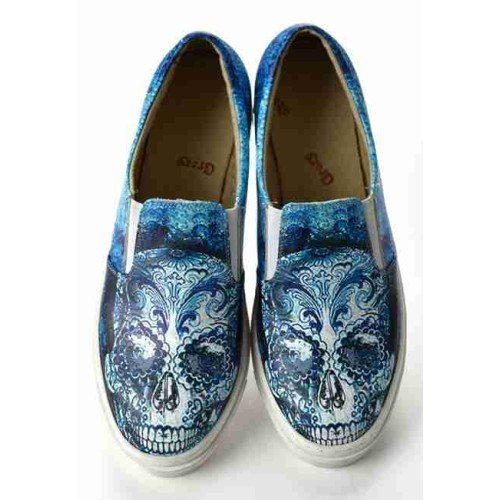 Grozy Blue Skull Vans Bayan Ayakkabı