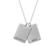 Silver Necklace with Rectangular Plate