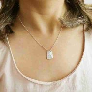 Silver Necklace with License Plate