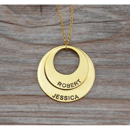 Inside Two-Name Ring Necklace