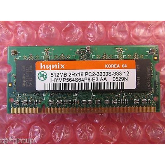 Hynix 512MB PC2-3200 400MHz 200-Pin DDR2 SODIMM Laptop RAM HYMP564S64P6-E3