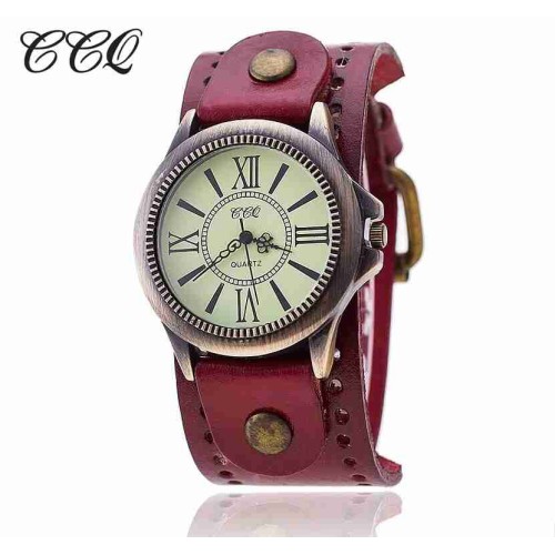 CCQ Vintage Deri Bayan Saat