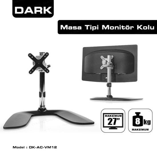 DARK DK-AC-VM12 1 Monitor Supported 13"-23" Adjustable Table Type VESA Lcd mon.arm