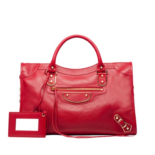 Balenciaga Metal Donanımlı  Askılı Kırmızı Çanta