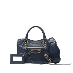 Balenciaga Metal Donanımlı Mavi Askılı Mini Çanta