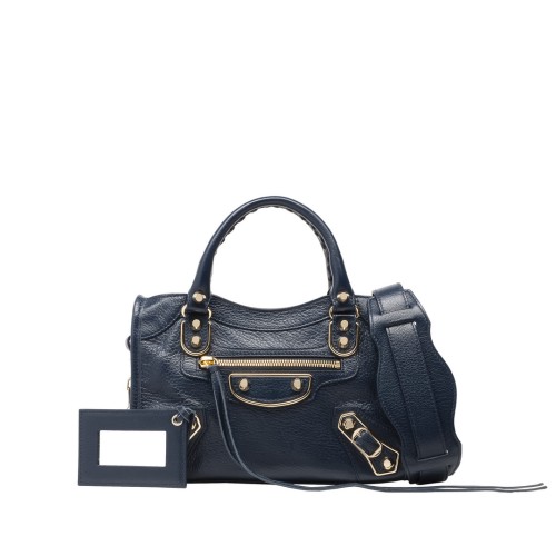 Balenciaga Metal Donanımlı Mavi Askılı Mini Çanta