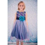 Kids D Scaly Multicolored Tulle Dress