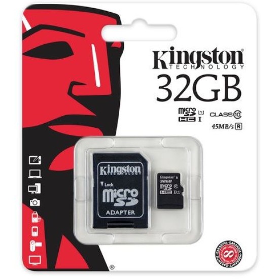 KINGSTON 32GB SDHC Class10 UHS-I 45MB/s Read Flash