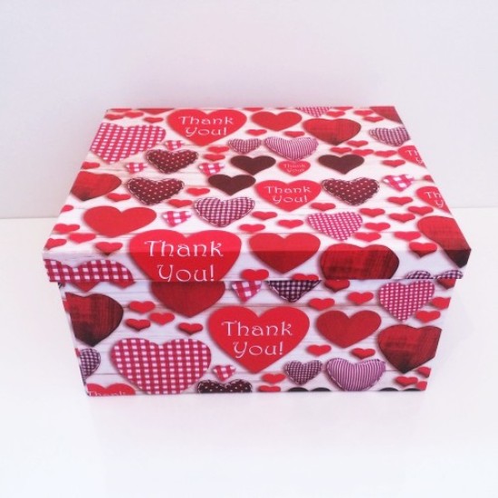 Heart Patterned Rectangular Gift Box Oversized