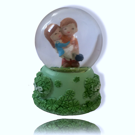 Oval Glass Water Globe with Color Light