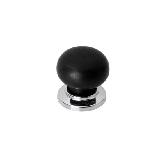 Hafele Düğme kulp siyah/p.krom 32mm