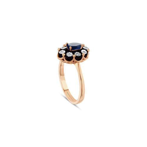 0.03 Karat Safir Renkli Elmas Yüzük 0.03 Karat Safir Renkli Elmas Yüzük