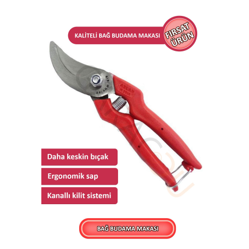 1. Sınıf Çelik Kaliteli Bağ Budama Makası, Bağ Makası 1. Sınıf Çelik Kaliteli Bağ Budama Makası, Bağ Makası