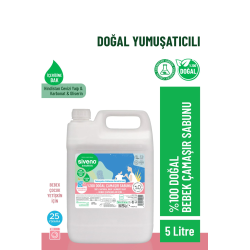 %100 Doğal Bebek Çamaşır Sabunu Kendinden Yumuşatıcılı Bitkisel Deterjan Vegan 5000 ml %100 Doğal Bebek Çamaşır Sabunu Kendinden Yumuşatıcılı Bitkisel Deterjan Vegan 5000 ml