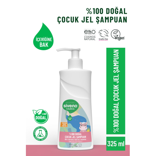 %100 Doğal Yenidoğan Bebek Çocuk Jel Şampuanı Saç Vücut Konak Önleyici 325 ml %100 Doğal Yenidoğan Bebek Çocuk Jel Şampuanı Saç Vücut Konak Önleyici 325 ml