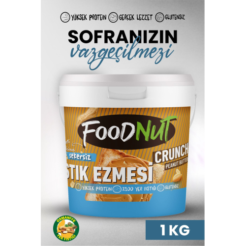 %100 Şekersiz Sporcu Dostu Fıstık Ezmesi 1 Kg Şekersiz Proteini Yüksek