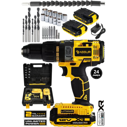 12v Çift Akülü Metal Şanzıman Şarjlı Darbeli Matkap Akülü Vidalama 12v Çift Akülü Metal Şanzıman Şarjlı Darbeli Matkap Akülü Vidalama