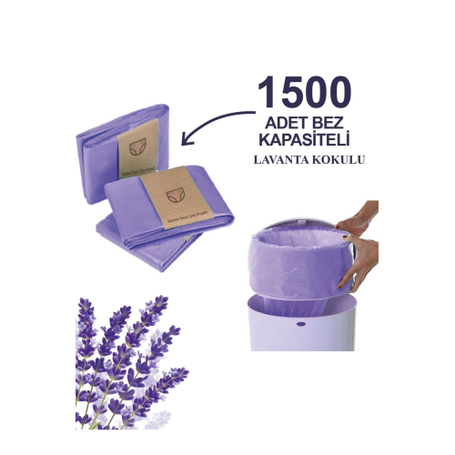 16l Uyumlu Kirli Bebek Bezi Çöp Poşeti| 3 Paket | 1500 Adet Bez Kapasiteli Lavanta Kokulu 16l Uyumlu Kirli Bebek Bezi Çöp Poşeti| 3 Paket | 1500 Adet Bez Kapasiteli Lavanta Kokulu