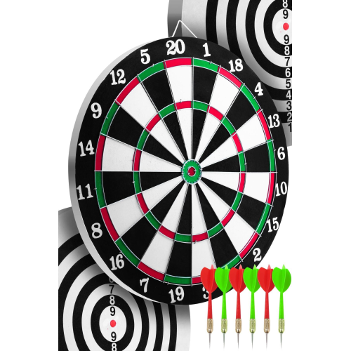 17 İnç Çift Taraflı Dart Tahtası Seti 6 Çelik Oklu Dart Hedef Tahtası Oyunu Takımı Dart Seti 516 17 İnç Çift Taraflı Dart Tahtası Seti 6 Çelik Oklu Dart Hedef Tahtası Oyunu Takımı Dart Seti 516