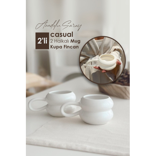 2 Adet El Yapımı Seramik Casual 2 Halkalı Handmade Mug Kupa Fincan Tasarım Mug Kupa Fincan 2 Adet El Yapımı Seramik Casual 2 Halkalı Handmade Mug Kupa Fincan Tasarım Mug Kupa Fincan