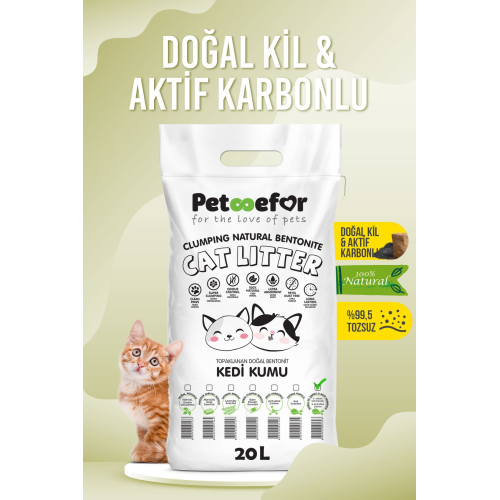 20 Lt Aktif Karbonlu Yeni Nesil Organik Kedi Kumu