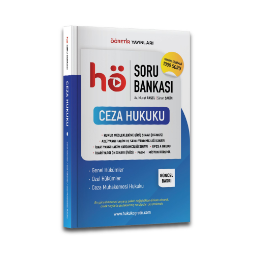 2025 Ceza Hukuku Soru Bankası ( Ceza Genel - Özel - Ceza Muhakamesi Hukuku) Tamamı Çözümlü 1001 Soru