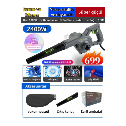 2400W Hava Üfleme / Emme Makinesi Hava Üfleme Körüğü Bilgisayar, kanepe, evcil hayvan tüyü vb temiz 2400W Hava Üfleme / Emme Makinesi Hava Üfleme Körüğü Bilgisayar, kanepe, evcil hayvan tüyü vb temiz