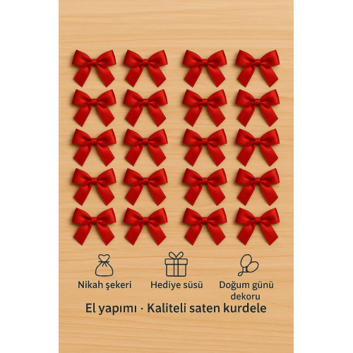 25 Adet Kırmızı Saten Fiyonk Kurdele Saten Kurdele Fiyonk. 25 Adet Kırmızı Saten Fiyonk Kurdele Saten Kurdele Fiyonk.
