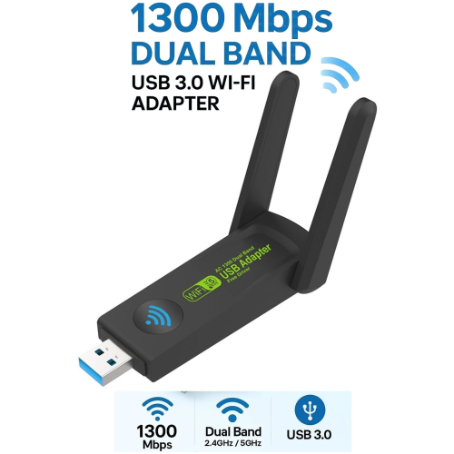 3125 Usb Wifi Adaptörü Kablosuz Wifi Internet Alıcı Ağ Kartı 1300 Mbps Usb 3.0 Dual Band 2.4ghz 5ghz
