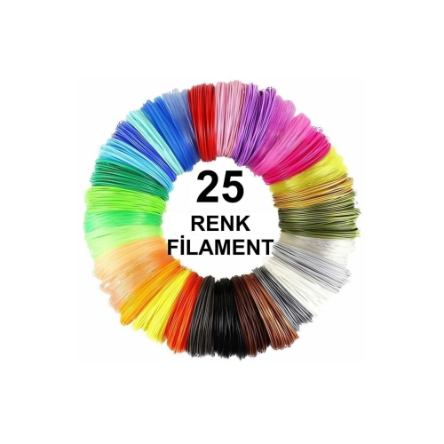 3d Kalem Yazıcı Için 25 Renk 25 Metre (25 X 1 Metre) Pla Filament 3d Kalem Yazıcı Için 25 Renk 25 Metre (25 X 1 Metre) Pla Filament