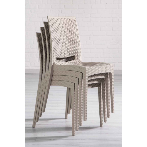 4 Adet Bahçe Rattan Sandalye, Bahçe&Balkon&Havuz Kenarı Rattan Örme Dış Mekan Koltuğu 4 Adet Bahçe Rattan Sandalye, Bahçe&Balkon&Havuz Kenarı Rattan Örme Dış Mekan Koltuğu
