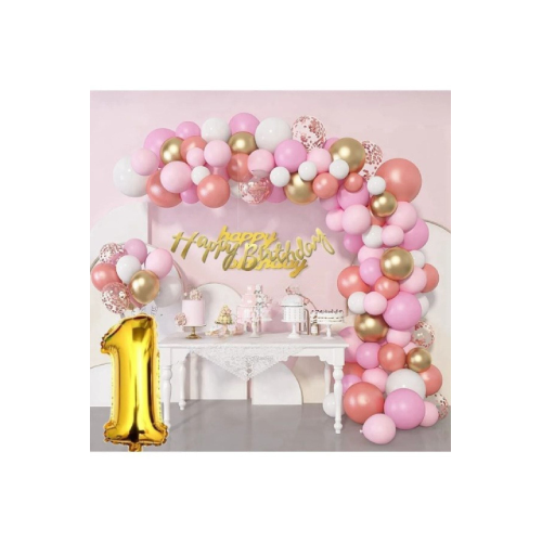 50 Adet Adet Balon Lüks Pembe Rose Gold 1 Yaş Balon Seti 50 Adet Adet Balon Lüks Pembe Rose Gold 1 Yaş Balon Seti