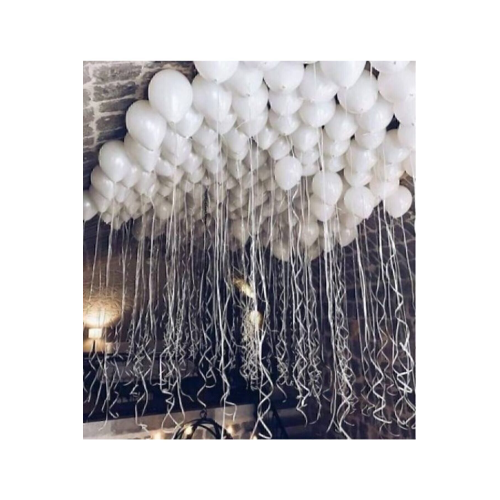 50 Adet Beyaz Metalik Balon Helyum Gazı Uyumlu Parlak Balon 50 Adet Beyaz Metalik Balon Helyum Gazı Uyumlu Parlak Balon