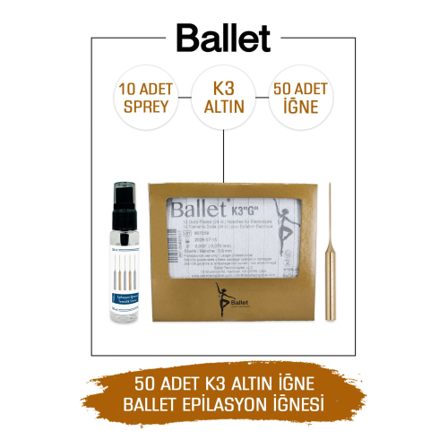 50 Adet K3 Altın Epilasyon İğnesi Orijinal Ballet K3 Gold İğne 20402517 50 Adet K3 Altın Epilasyon İğnesi Orijinal Ballet K3 Gold İğne 20402517