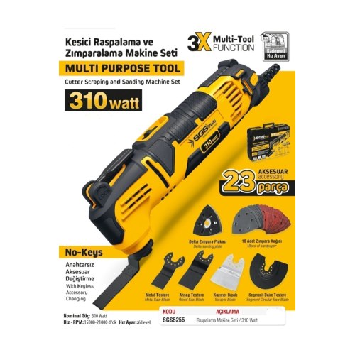 5255 Multı-tools Kesici Ve Raspalama Makinesi 310 Watt 5255 Multı-tools Kesici Ve Raspalama Makinesi 310 Watt