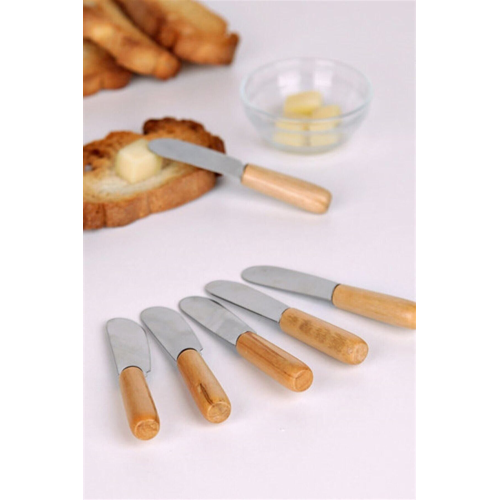 6 Parça Bambu Saplı Tereyağı Sarelle Kaymak Bıçağı 6 Parça Bambu Saplı Tereyağı Sarelle Kaymak Bıçağı