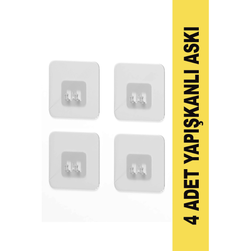 7x7 CM Süper Güçlü Yapışkanlı Banyo Askısı Yedek 4 Adet Sticker Raf Tutucu Askı 7x7 CM Süper Güçlü Yapışkanlı Banyo Askısı Yedek 4 Adet Sticker Raf Tutucu Askı