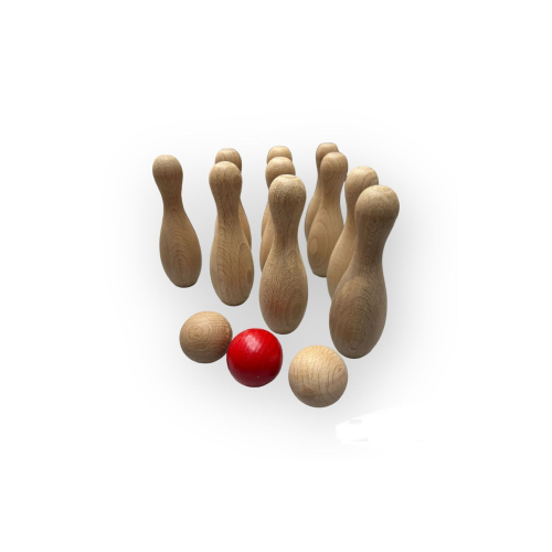 Ahşap Bowling Seti - 10 Labut 3 Top Ahşap Bowling Seti - 10 Labut 3 Top
