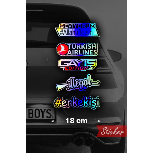 Araba Arka Cam Yazıları, Hologramlı Yeni Model,yan Kapı, Yan Cam Stickerı Tek Fiyat Oto, Motor Araba Arka Cam Yazıları, Hologramlı Yeni Model,yan Kapı, Yan Cam Stickerı Tek Fiyat Oto, Motor