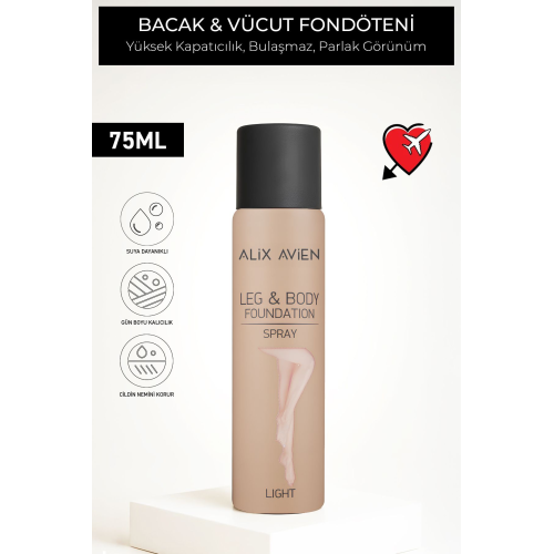 Bacak Fondöteni Light Bronzlaştırıcı Etkili Çatlak Ve Görünümü Önleyici Sprey Fondöten 75 ml Bacak Fondöteni Light Bronzlaştırıcı Etkili Çatlak Ve Görünümü Önleyici Sprey Fondöten 75 ml