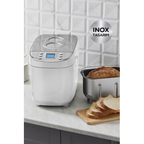 Bake XL Yoğurma, Reçel, Yoğurt, Ekmek Yapma Makinesi Beyaz, 1500 G, 45 Farklı Tarifli Kitapçık