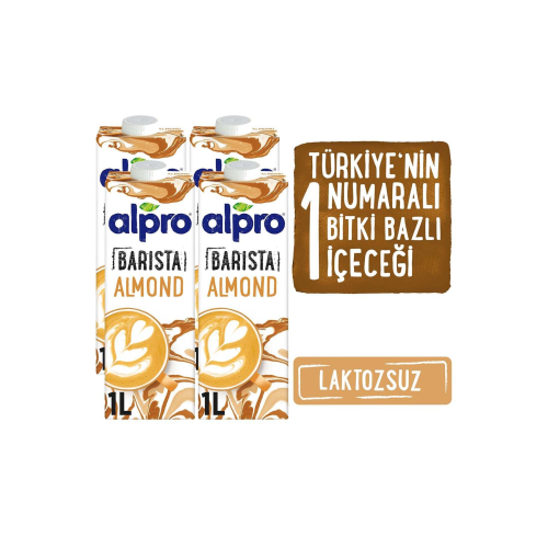 Barista Badem Sütü 4x1 L Vegan Laktozsuz Bitkisel Bazlı Barista Badem Sütü 4x1 L Vegan Laktozsuz Bitkisel Bazlı