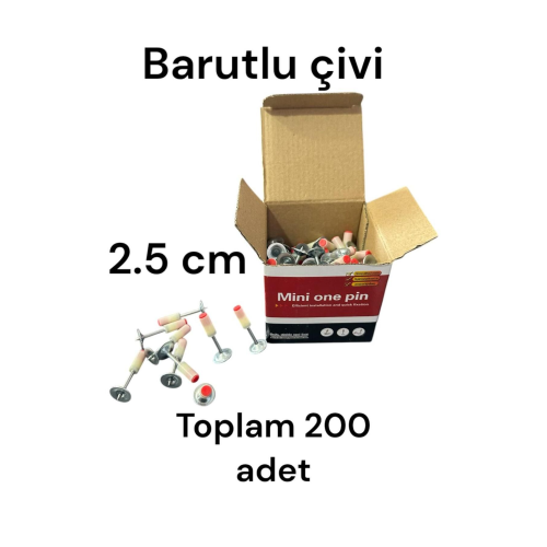 Barutlu Çivi Uzunluk 2.5 cm 200 ADET GÖNDERİLECEKTİR