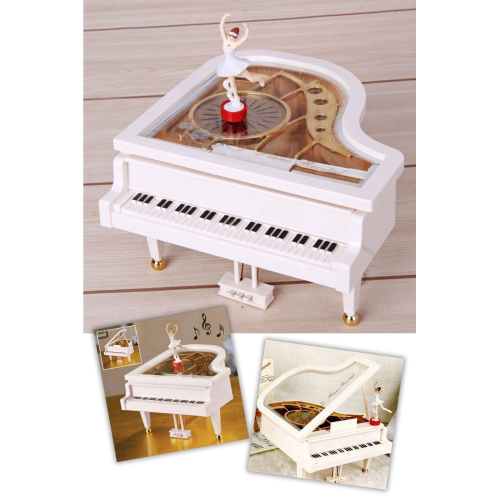 Beyaz Balerinli Mini Piyano Şeklinde Müzik Kutusu Beyaz Balerinli Mini Piyano Şeklinde Müzik Kutusu