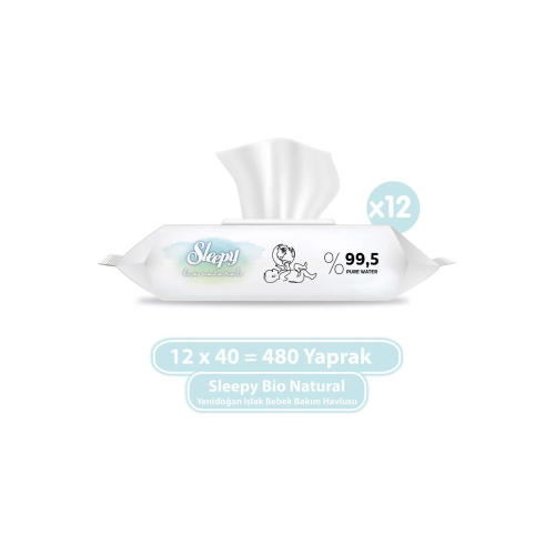 Bio Natural Yenidoğan Islak Bebek Bakım Havlusu 12x40 (480 YAPRAK) Bio Natural Yenidoğan Islak Bebek Bakım Havlusu 12x40 (480 YAPRAK)